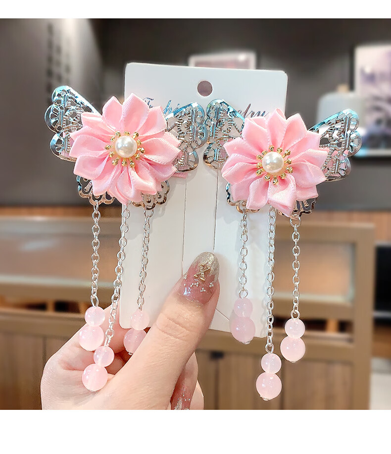 儿童汉服古风头饰女童发夹发饰流苏古装宝宝中国风小女孩头花发卡 17