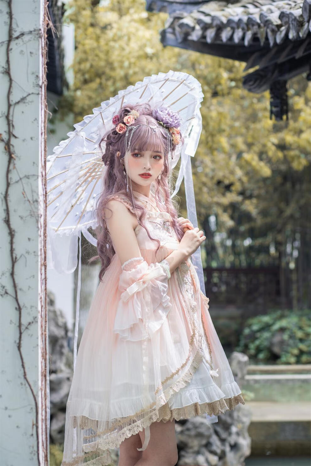 原创洛丽塔汉元素日常现货优雅刺绣春夏古风lo裙正版连衣裙手袖s