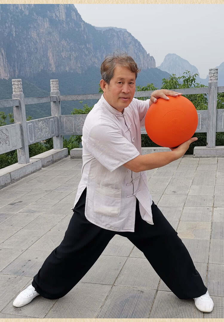 京选好货实木实心太极球健身球豫天云无味太极球健身球实心球软体太极