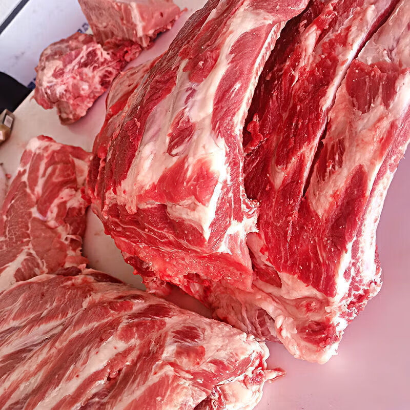 猪肉 生鲜多肉排骨新鲜黑猪排猪肋排骨 猪排骨2斤装 新鲜直达【图片