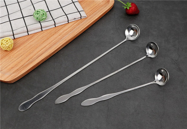 葫芦柄加厚不锈钢特长柄调味勺深罐果酱搅拌勺酱料调料匙汤勺韩小口