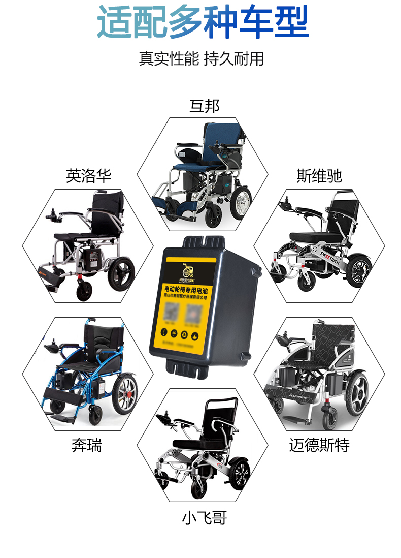 上海互邦英洛华电动轮椅车配件侧挂锂电池24v12ah超威电瓶深卡其布色
