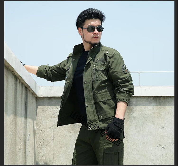 空降兵迷彩服男美军纯棉军绿套装春季装作训服户外拓展cs工作服009 军