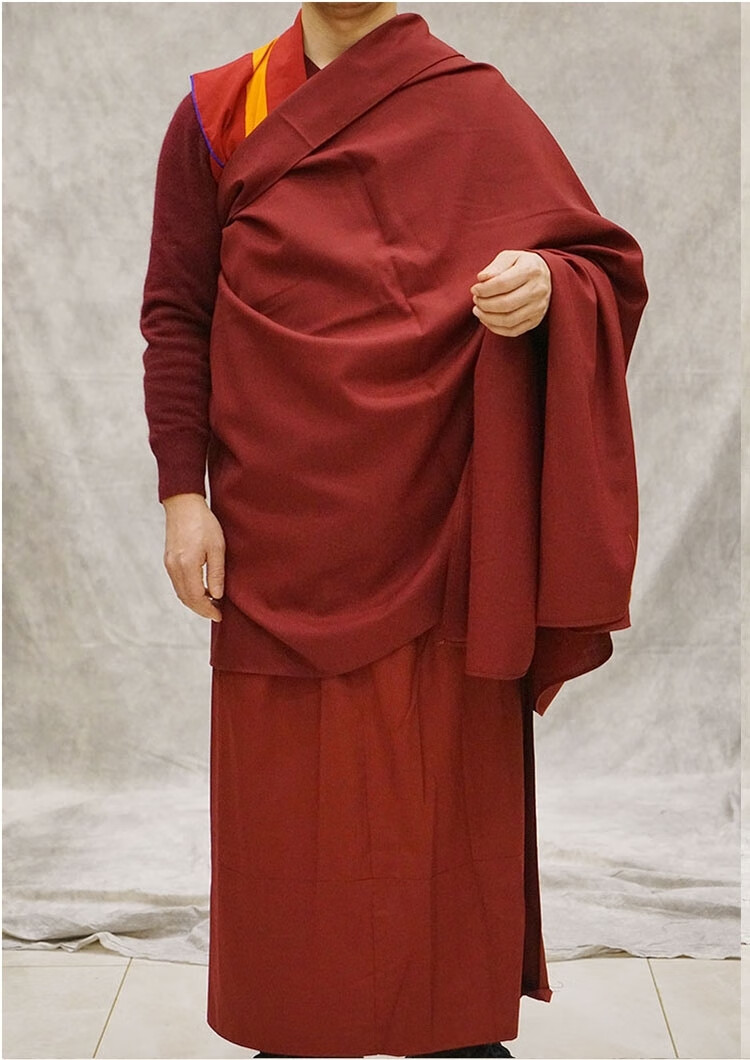 衣服套装上师活佛服饰藏传佛教居士服僧衣自主搭配披肩43米l乱麻平裙