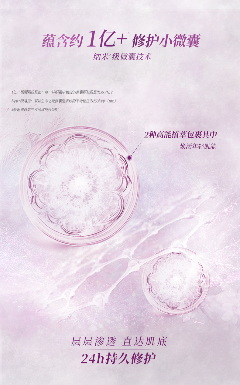 双妹（VIVE）生命之花修护眼霜淡黑眼圈焕活年轻肌能双妹官方送妈妈 生命之花修护眼霜4.5g