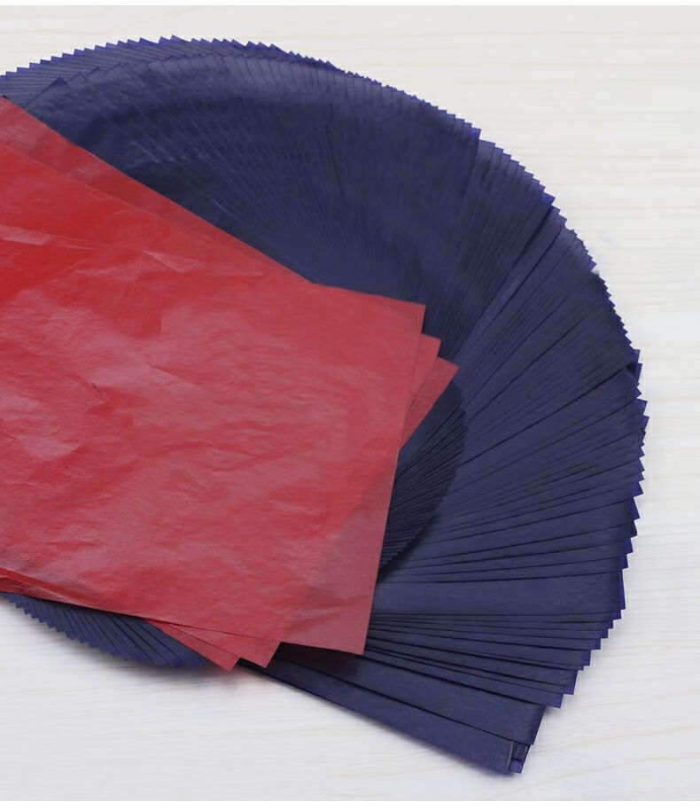 婕染印纸无碳复写纸蓝色16k大张蓝纸32k复印纸双面印蓝纸小号48k小号