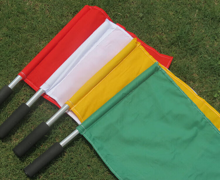 足球训练 足球发令旗 信号旗比赛裁判用指挥旗 巡边旗 37*32cm绿色