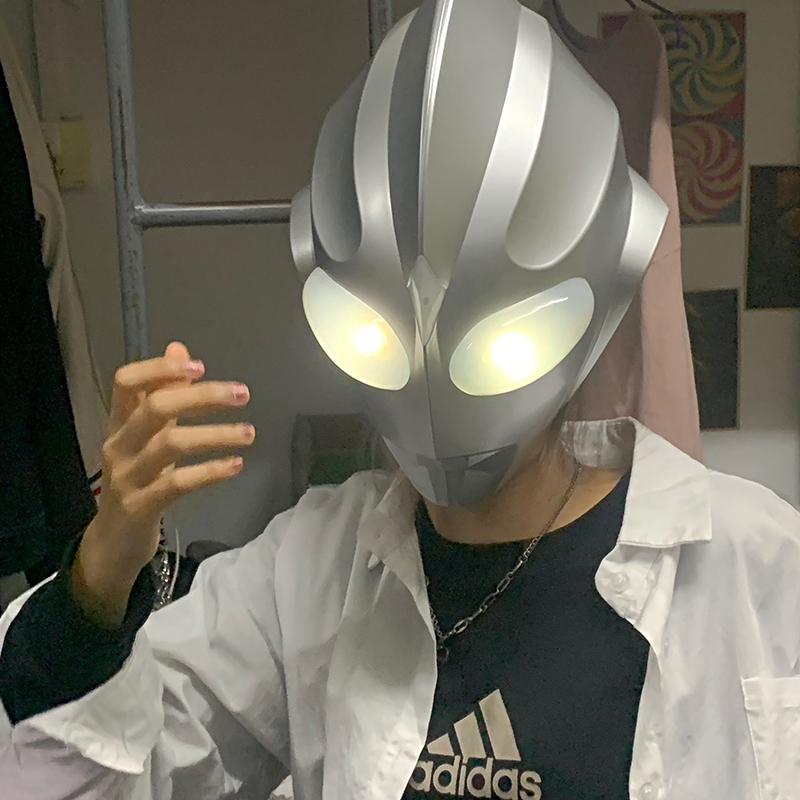 奥特曼面具迪迦 头套cosplay迪迦头盔发光道具网红面具环保面罩抖音