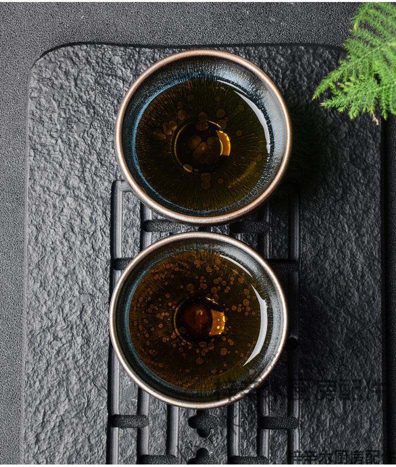 奥克菲旗舰【轻奢高端】建阳名家曹永旺手作油滴建盏主人杯茶杯家用