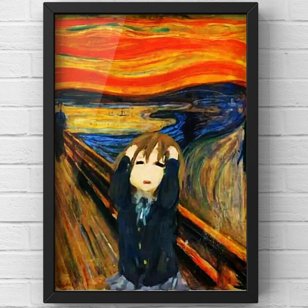 沄晗轻音少女周边平泽唯呐喊版相框画摆件挂画呆唯名场面原稿动漫周