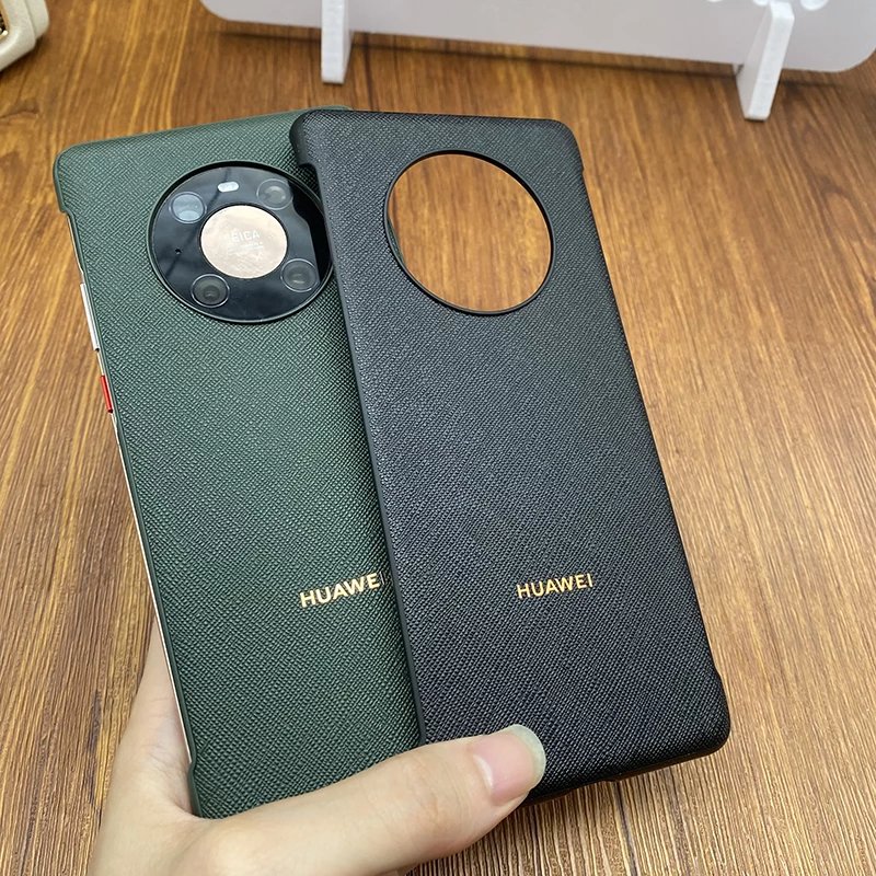 华为mate40pro原装手机壳mate40e保护套官方皮革无边框防摔硬 mate40