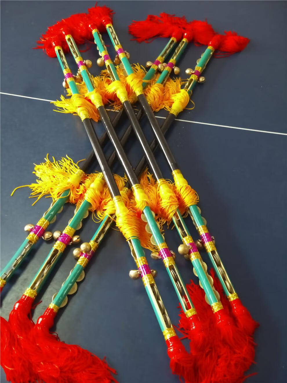 宝利嘉钱杆花棍虎头铃铛九子鞭莲湘棒打连响金钱棍霸王鞭铜钱广场舞