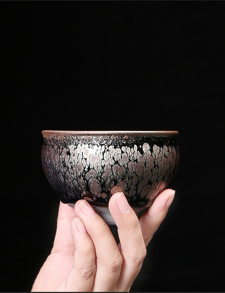 建盏茶杯主人杯单杯茶盏茶碗个人陶瓷半手工窑变茶具中式百花盏兔毫平