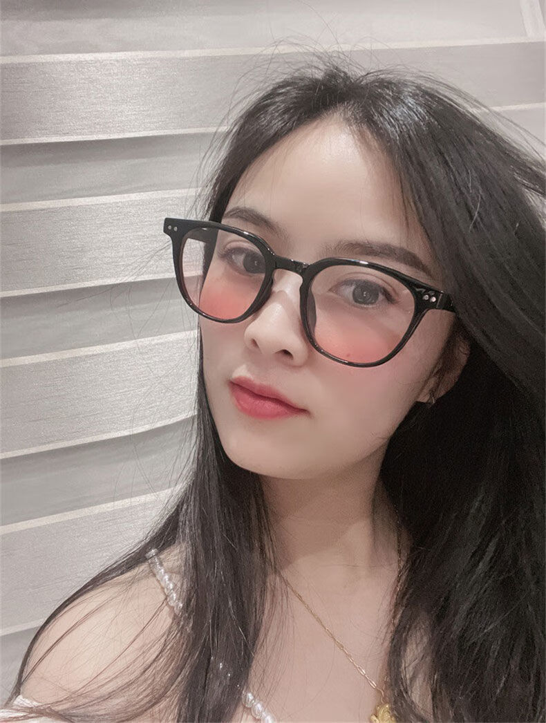 渐变眼镜女网红腮红眼镜女网红同款黑框素颜神器眼睛渐变粉a版黑框