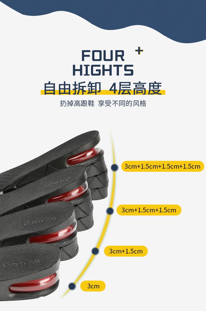 增高鞋垫女款不累新款10cm8厘米5隐形内增高气垫全垫男软透气鞋垫