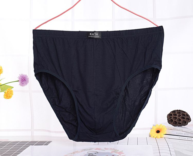 老人内裤特大码加肥高腰宽松肥佬士中老年老人200斤棉三角内裤浅灰色