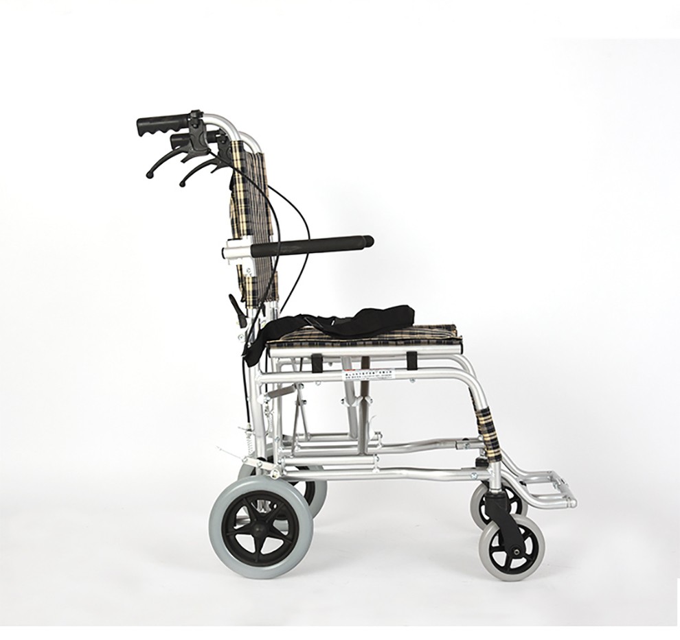 aufu佛山东方轮椅铝合金可折叠老年便携轮椅推车小轮免充气轻便轮椅fs