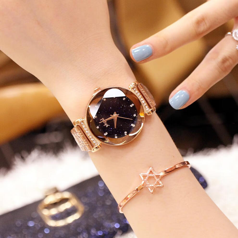 精致复古小女人手表瑞士轻奢名表气质水钻星空手表女士全自动机械女表