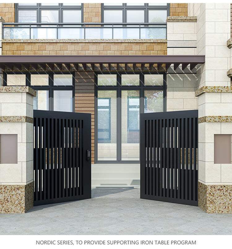 金鼎加庭院大门现代风农村别墅中式双开门百叶简约入户门定制款式5