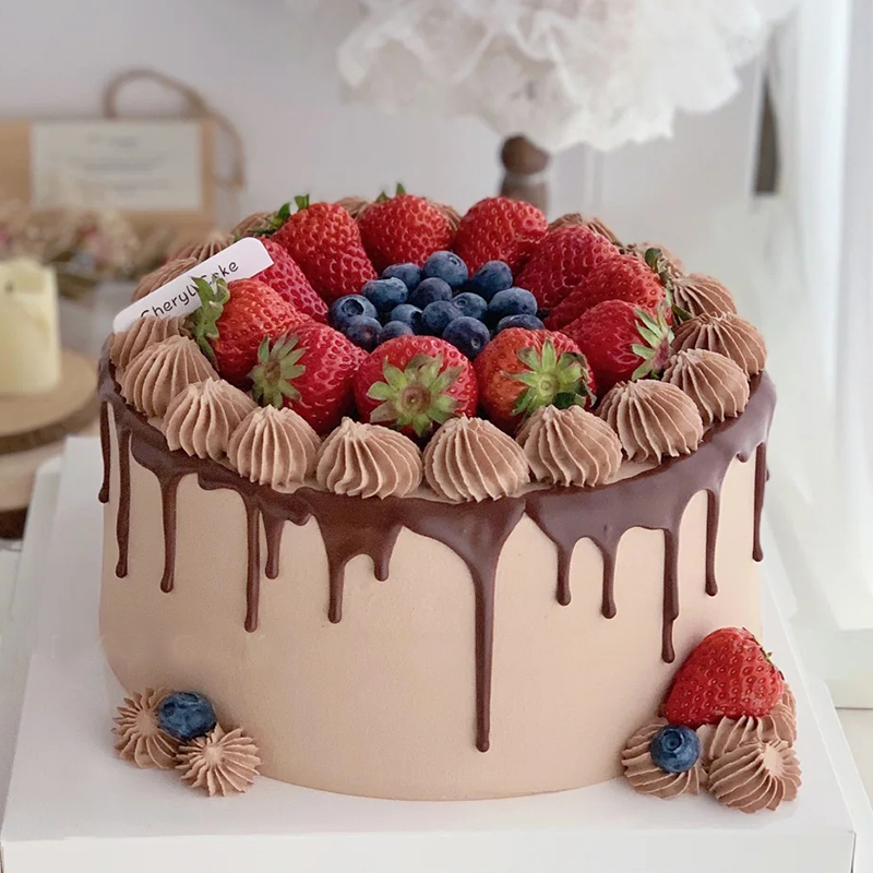 仿真蛋糕模型新款简约流行欧式奶油水果塑胶生日蛋糕样品模具嘉智鹤