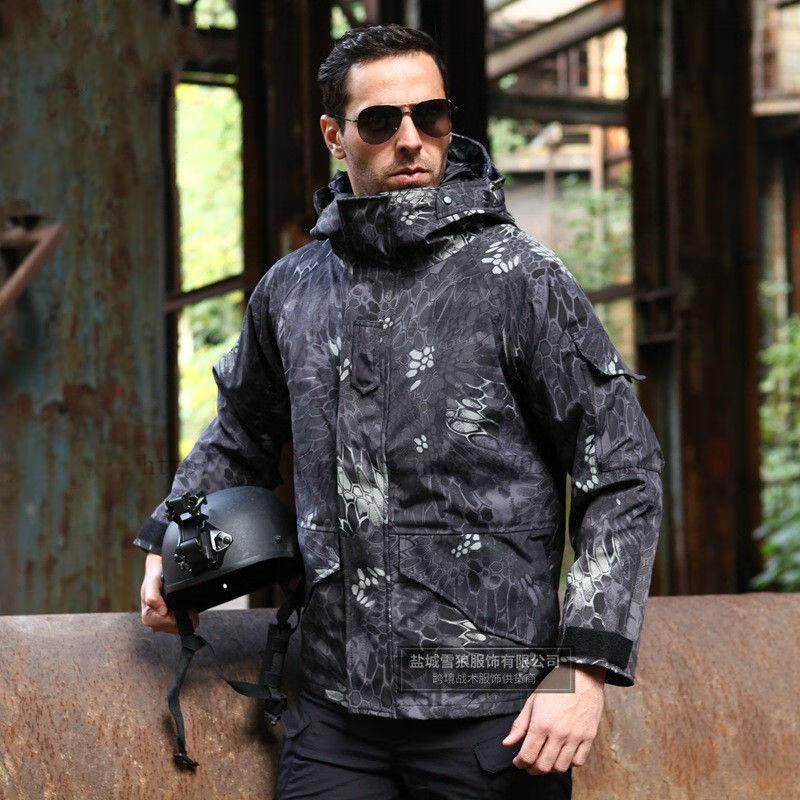 【旗舰自营】荒漠迷彩服城市迷彩大衣荒漠大衣棉g8战术风衣压胶衣战术