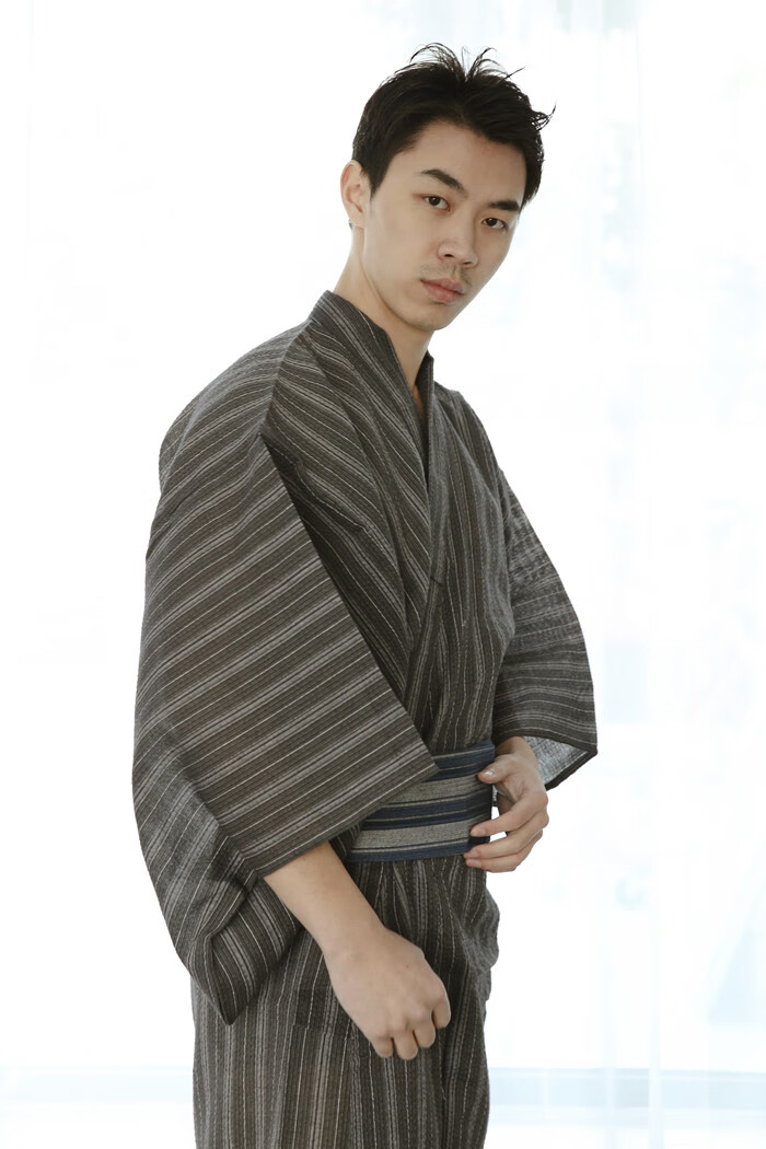 日本男士和服浴衣长袍日式家居服浴袍夏の凉花腰装浴衣透气 1#和服