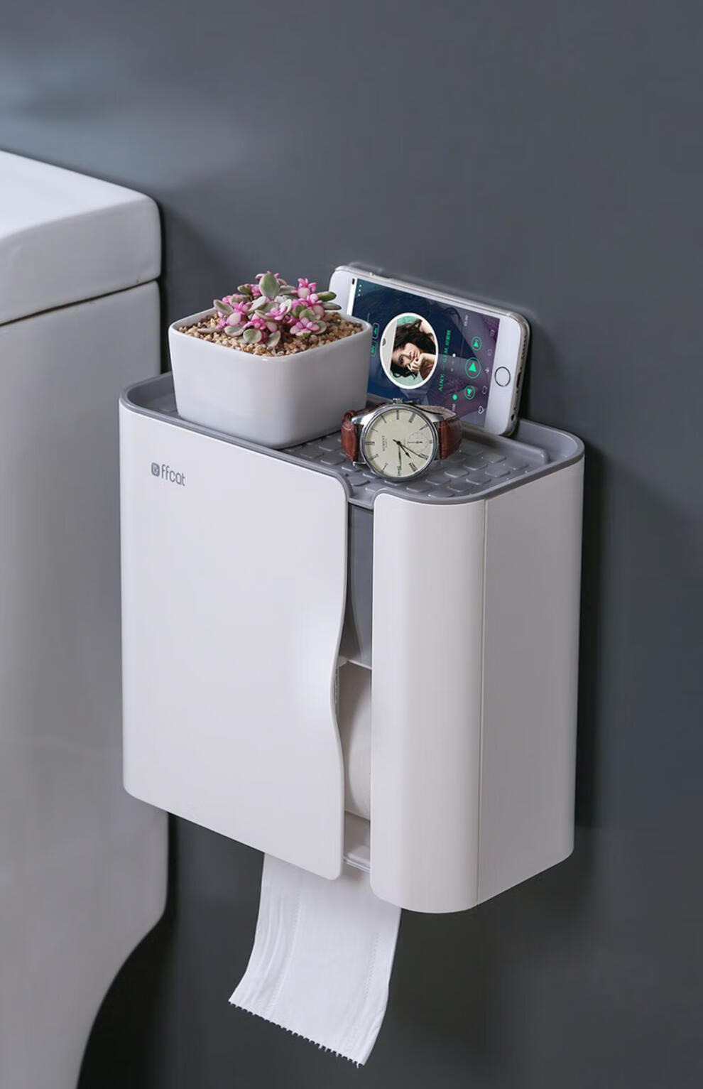 卫生间纸巾盒厕所防水壁挂式放厕纸收纳抽纸免打孔卫生纸盒置物架