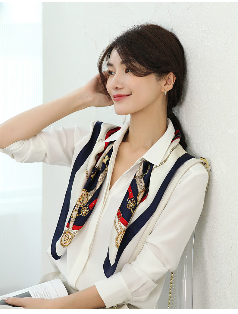 恒源祥真丝70cm中方巾丝巾妈妈春秋款时尚洋气桑蚕丝网红小披肩围巾