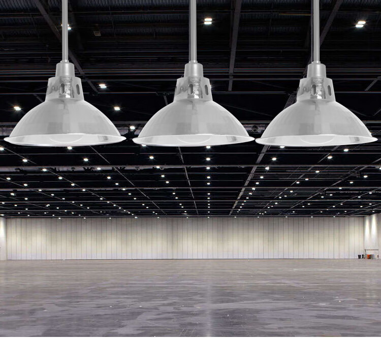 工矿灯罩天棚灯罩加厚喇叭罩圆形工厂灯led工业吊灯反光罩以上均配