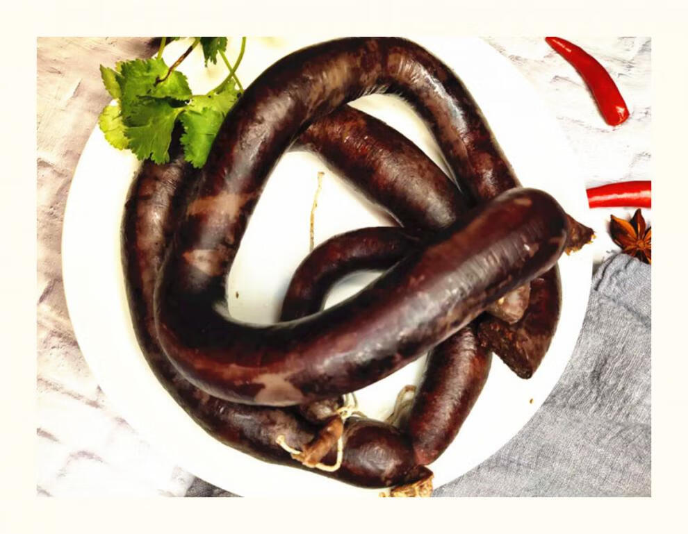 羊血肠肉肠 内蒙羊血肠手工灌肠羊盘肠牧区特产羔羊血