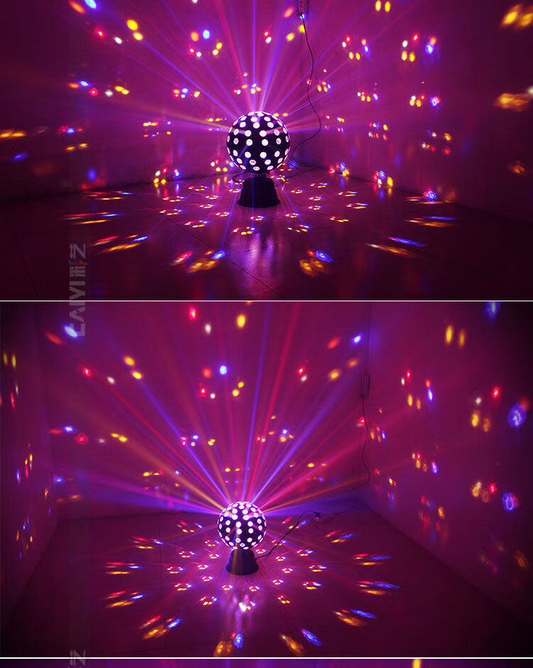 9色旋转魔球灯 ktv包房舞厅声控闪光舞台灯光激光镭射旋转彩球灯定制