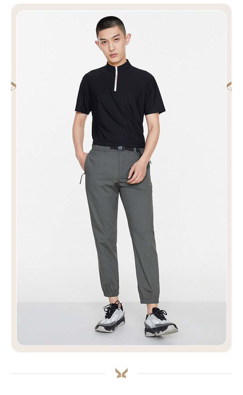 商场同款九牧王男裤休闲裤2022春夏新款休闲工装裤mhb1b21436军绿锥形