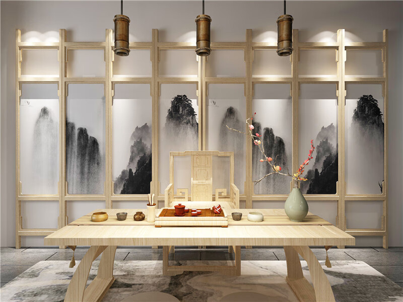 沐鸣 直播背景布主播3d直播间装饰背景墙客厅中式简约网红直播快手抖