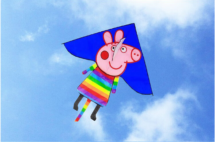 潍坊2022年新款小猪佩奇一家佩琪乔治风筝儿童专用成人大易飞线轮彩裙