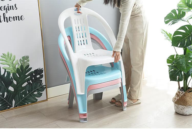 2022新款 胶椅子 靠背加厚家用成人小胶椅塑料椅防滑扶手小椅子学习