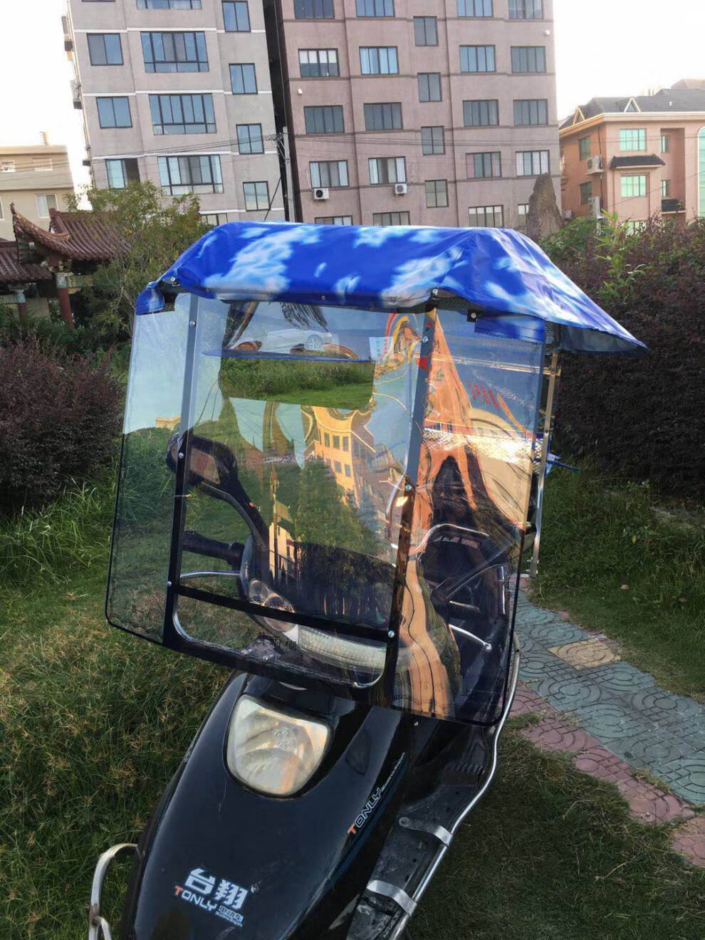 电动车摩托车挡雨挡风棚电动车遮阳伞四方雨棚西瓜伞摩托车防晒晴雨