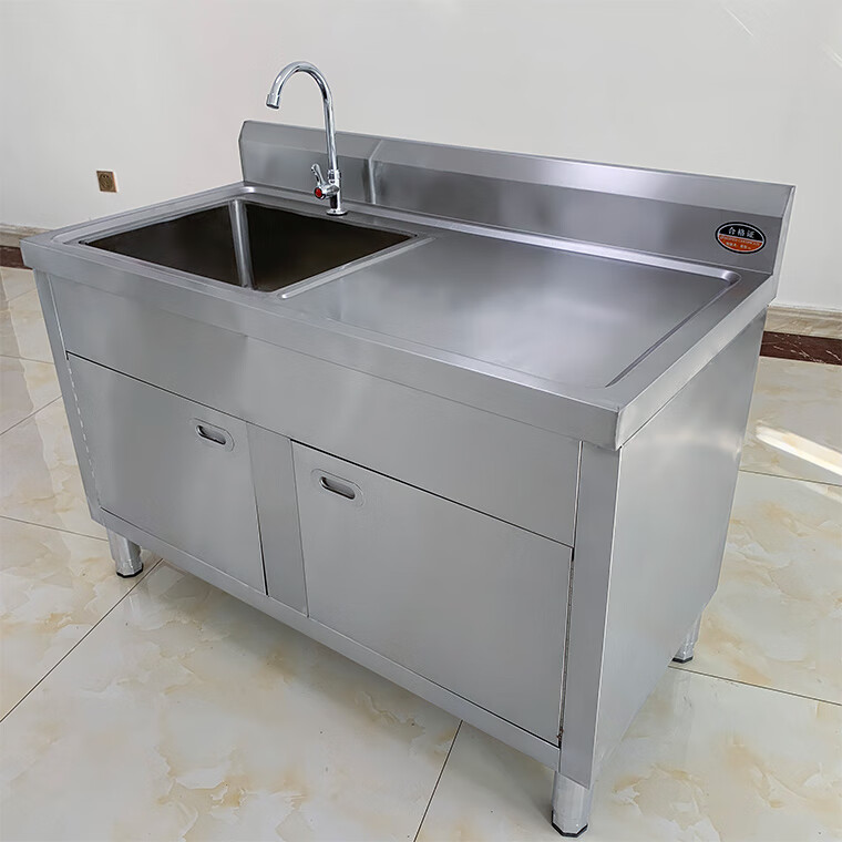304商用双池沥水台不锈钢水池水槽柜双星洗菜池洗手洗碗池操作台 304