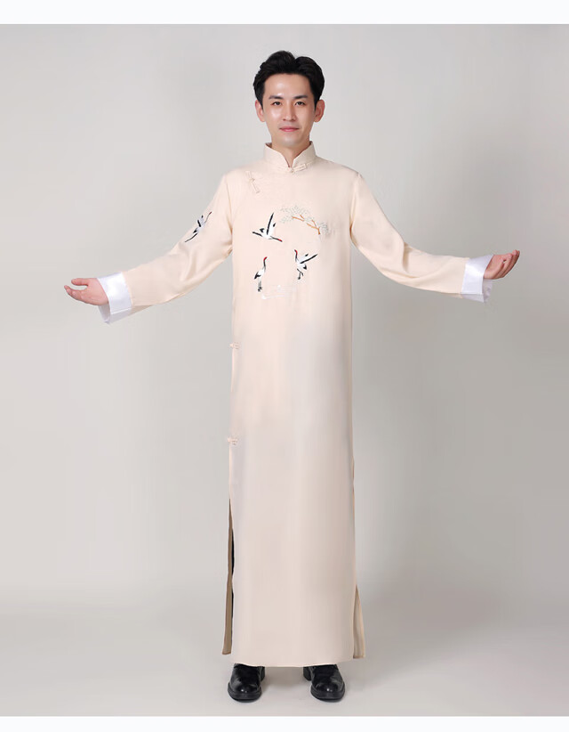 【主持人】中式婚礼司仪服装相声大褂长衫男民国复古长袍马褂长款斜襟