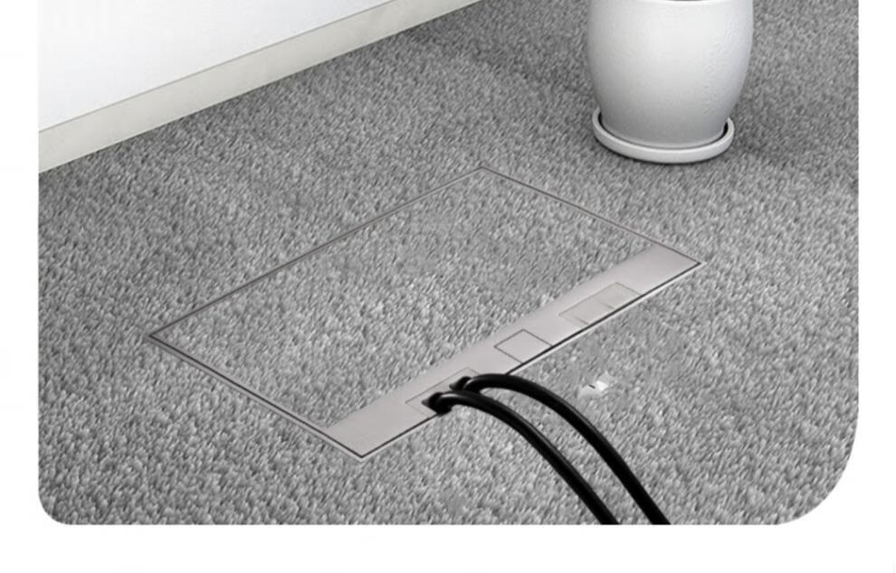 德力西隐藏式地插大理石地插座隐形平不锈钢隐藏式防水薄五孔网络地板