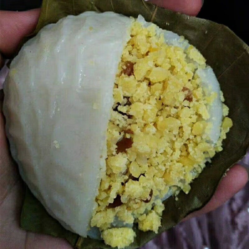 寿桃籺田艾籺茂名电白高州特产籺茂名籺真空包装农家白籺咸馅5个红籺