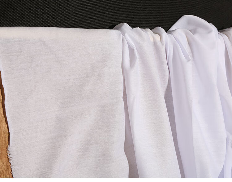 的确良白布白布衬衫布面料涤棉凉白色涤纶绘画diy胚布白的确良聚酯