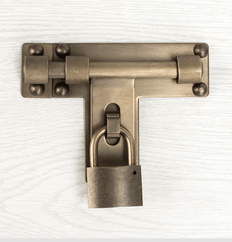 门插销门扣门栓大门插锁纯铜老式大号门闩仿古木门明装加长门拴防盗