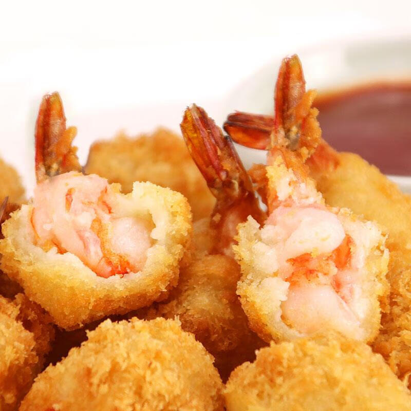黄金虾球油炸香酥脆虾肯德基油炸半成品小吃裹粉海虾140g10只 发3盒