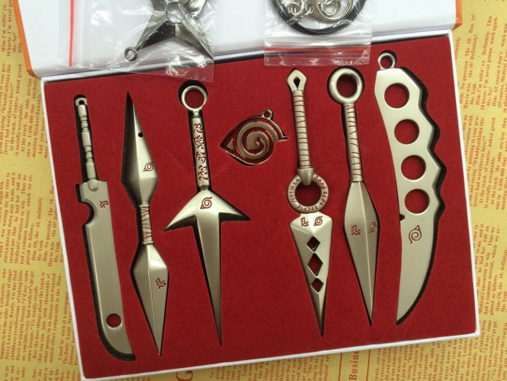 猿飞双把黑手查克拉之刃动漫木叶丸武1器查克拉刀 大苦无-白柄【图片