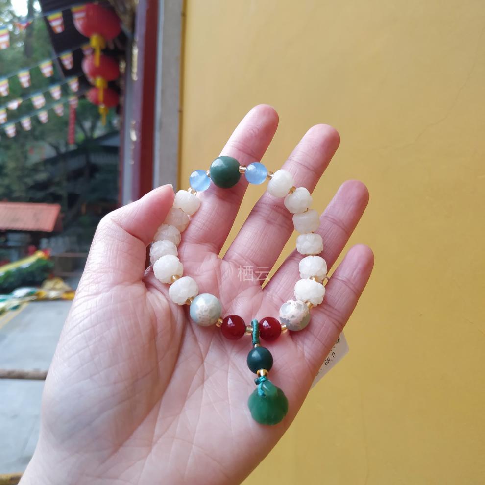 法喜寺莲花白菩提宝珠手串佛珠冷门显白礼物藏式手链静心平安是福团购