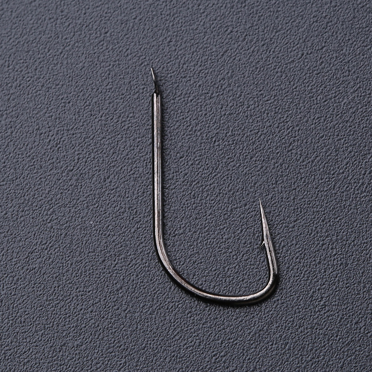 e赤袖鱼钩有倒刺无刺散装红金袖钩小鲫鱼钩细条钩长柄黑白袖钓鱼勾音