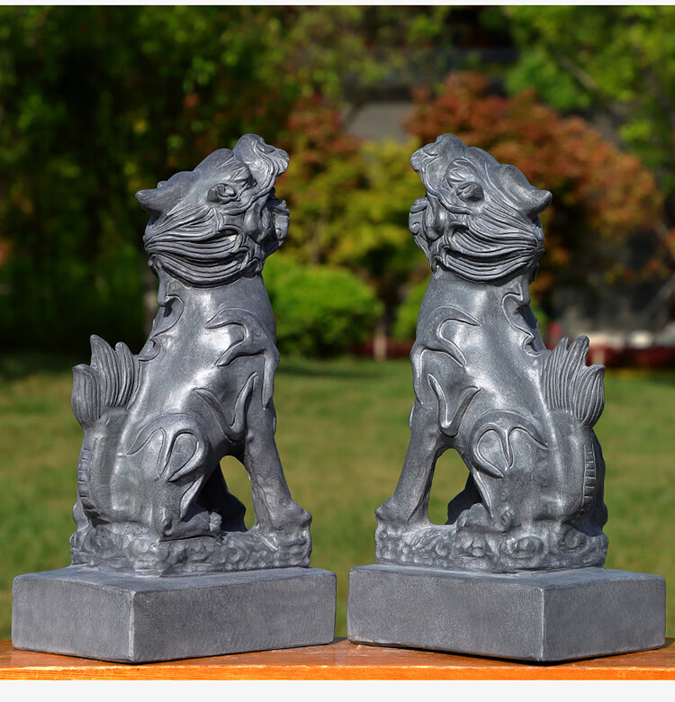 石头石雕望天吼青石朝天吼独角兽石吼摆件望君归蹬龙石雕 长12宽8高20