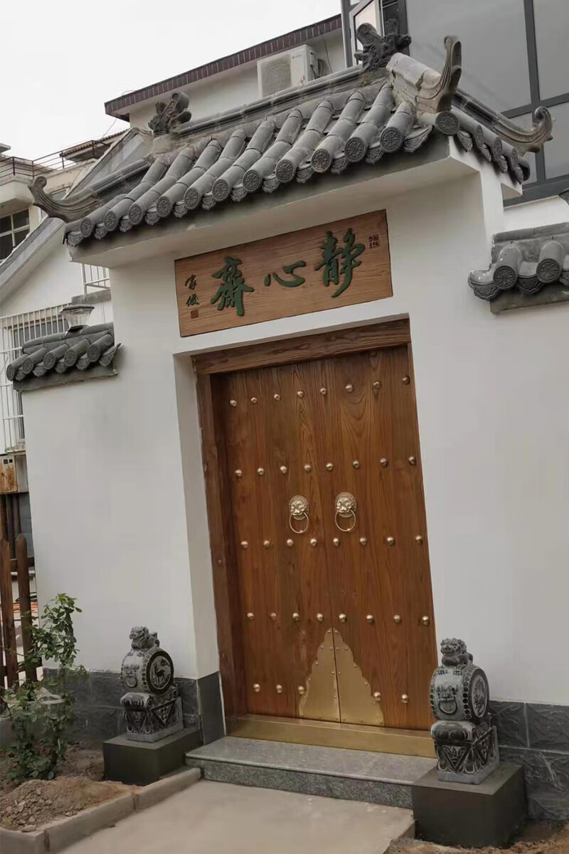 入户大门农村实木大门中式别墅庭院门民宿寺庙仿古木门老式对开大门 a