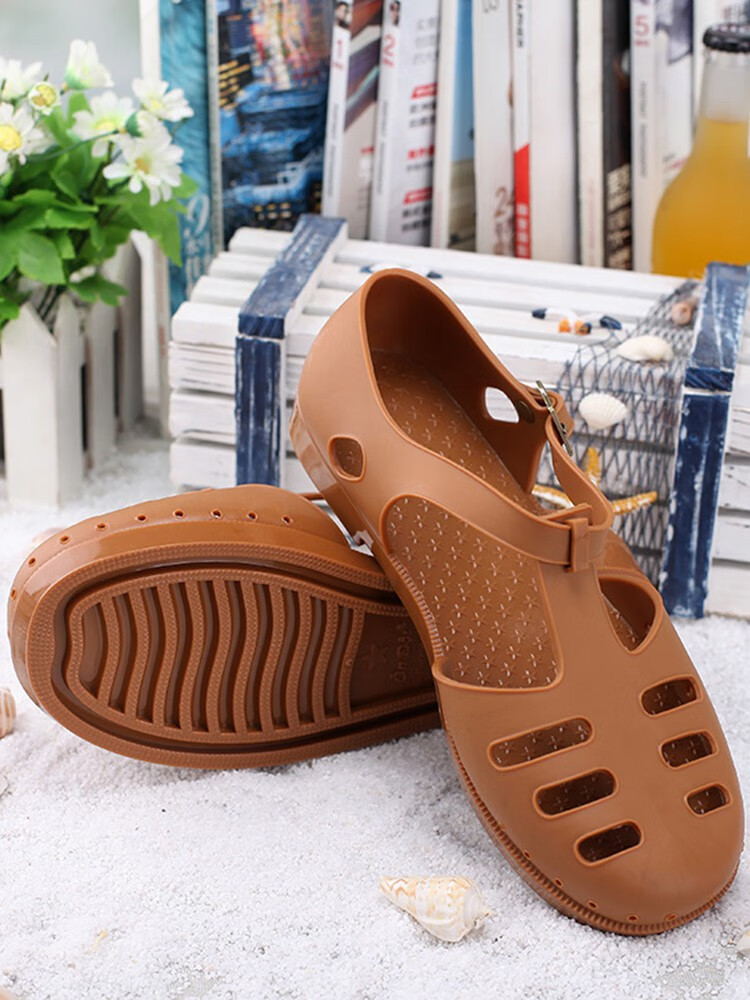 越南橡胶洞洞凉鞋男鞋夏季防滑不磨脚怀旧解放鞋老款柔软胶鞋品质定制