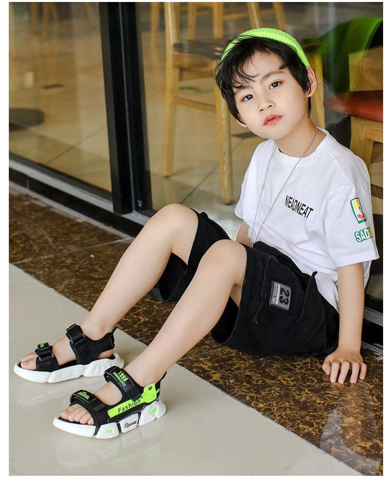 男童凉鞋软底沙滩鞋男防滑鞋子男生小童男孩中大童鞋2302粉红色28码内